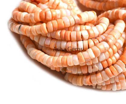 Beautiful Orange Opal Smooth Tyre Shape Beads,16" Strand Fanta Color Shaded Opal Handmade Uneven Flat Tyre Gemstone Beads Jewelry Craft SALE
