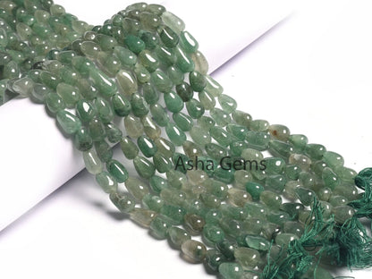 Green Aventurine Smooth Drop Shape Handmade Gemstone Beads,13" Strand Shaded Green Margaj Uneven Teardrop Straight Drill Beads Jewelry SALE