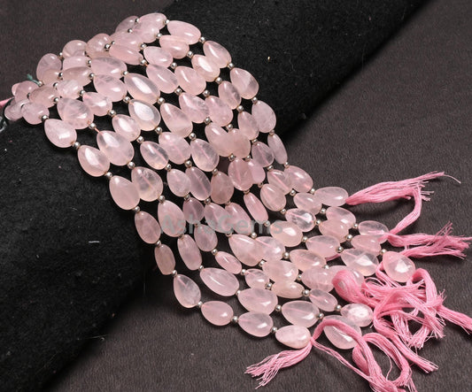 Fine Rose Quartz Pears Shape Smooth Gemstone loose Beads, Natural Pink Rose Quartz Plain Teardrop Handmade Straight Drill Beads Jewelry SALE