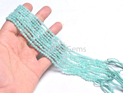 AAA Quality Peru Blue Amazonite Faceted Coin Tiny Gemstone Beads,4 mm Natural Amazonite Machine Cut Coin Amazonite Beads Jewelry Making SALE