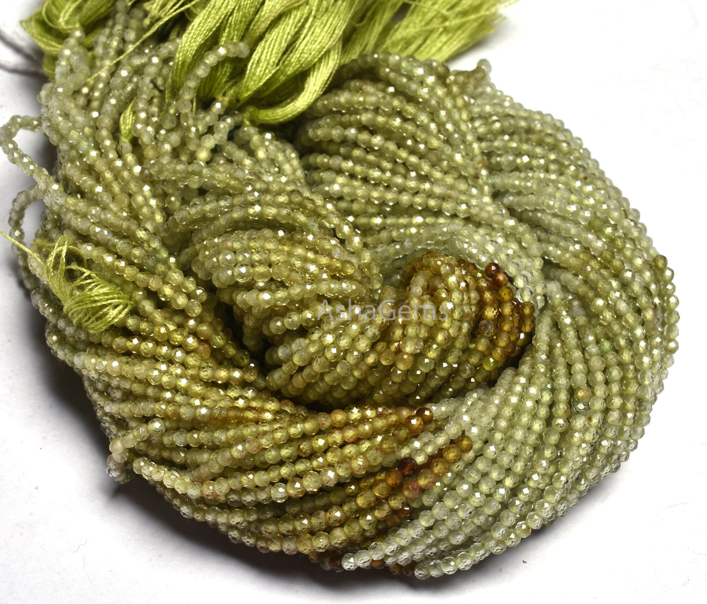 Beautiful Natural Grossular Garnet Rondelle Faceted Gemstone Beads 2mm AAA Quality Shaded Green Grossular Garnet Bead For Jewelry Craft SALE