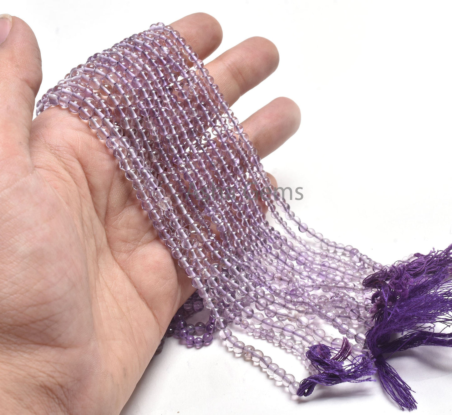 Light Purple Amethyst Smooth Round Shape Gemstone Beads, Fine Brazil Amethyst Round Ball Beads, Blue Amethyst Bead Jewelry Making Craft SALE