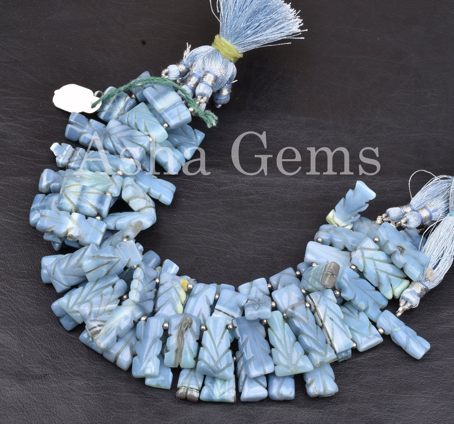 Beautiful Blue Opal Carving Fancy Long Stick Shape Beads,8" Strand Blue Oregon opal carved Rectangle beads, Blue Opal carve handmade Beads
