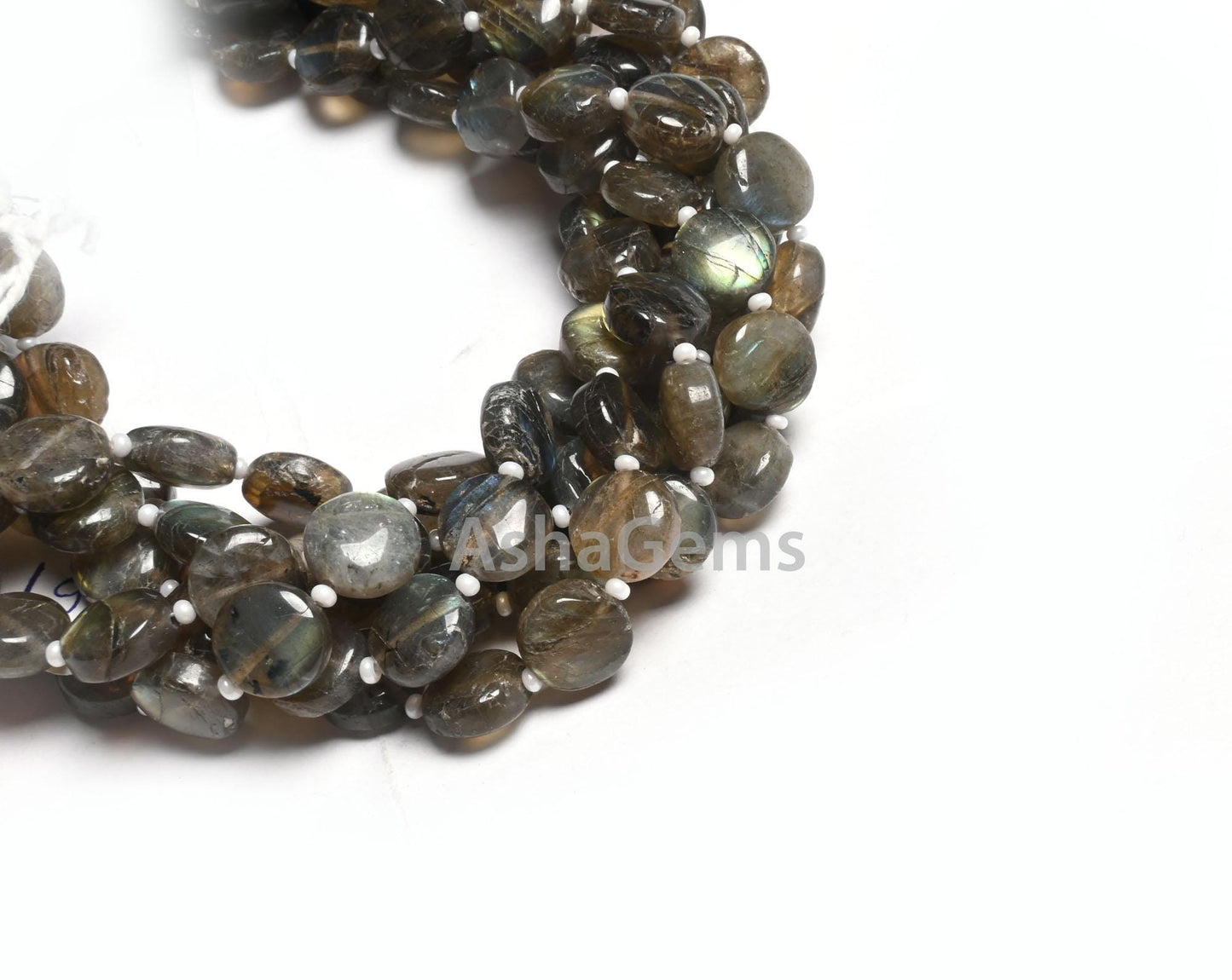10 mm Fine Labradorite Smooth Coin Shape Handmade Beads,8" Natural Multi Flash Labradorite Straight Drill Coin Gemstone Loose Beads Jewelry