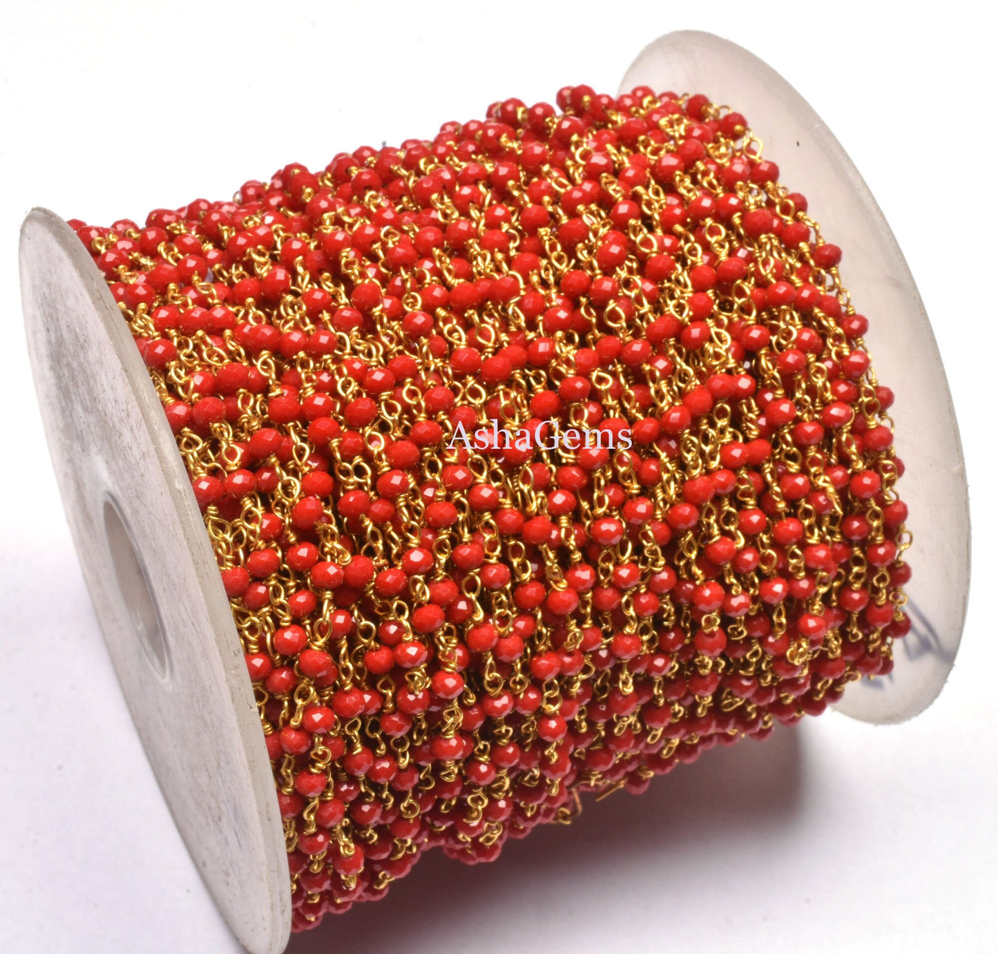 1,3,5,10,25 Feet,Red Onyx Hydro Faceted Rondelle Beaded Rosary Chain Gold Plated Wire Jewelry Making Finding Wrap Chain 3-3.5mm Roll Chain