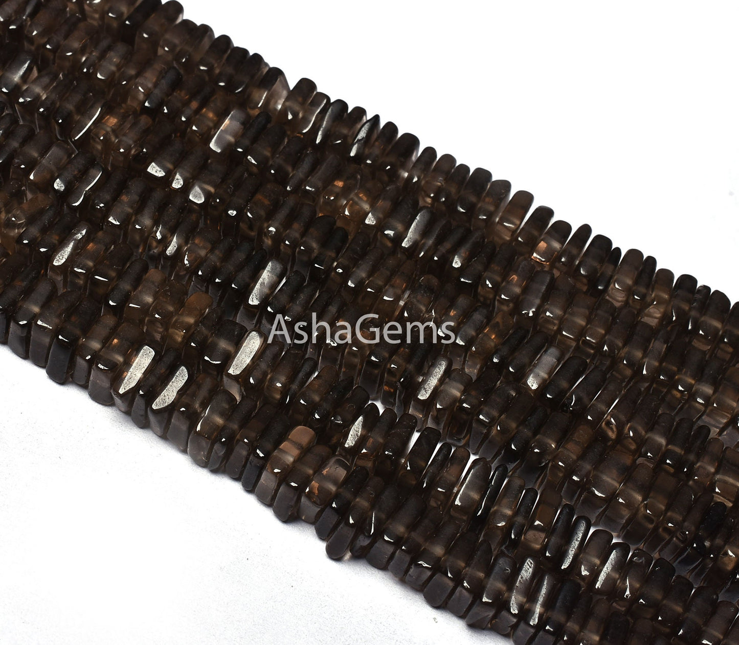 Beautiful Smoky Quartz Heishi Square Shape Gemstone Beads, Natural Smoky Flat Smooth Beads Smoky Loose Beads Handmade Jewelry Making Crafts