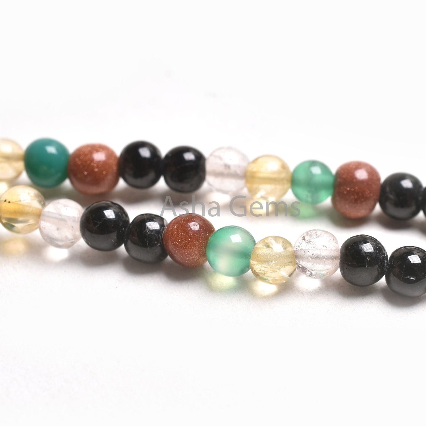 4-4.5 mm Multi Color Stone Smooth round Shape Beads, Mix Color Shaded Gemstone Plain Round Ball Beads,15.5" Disco Bead Jewelry Necklace SALE