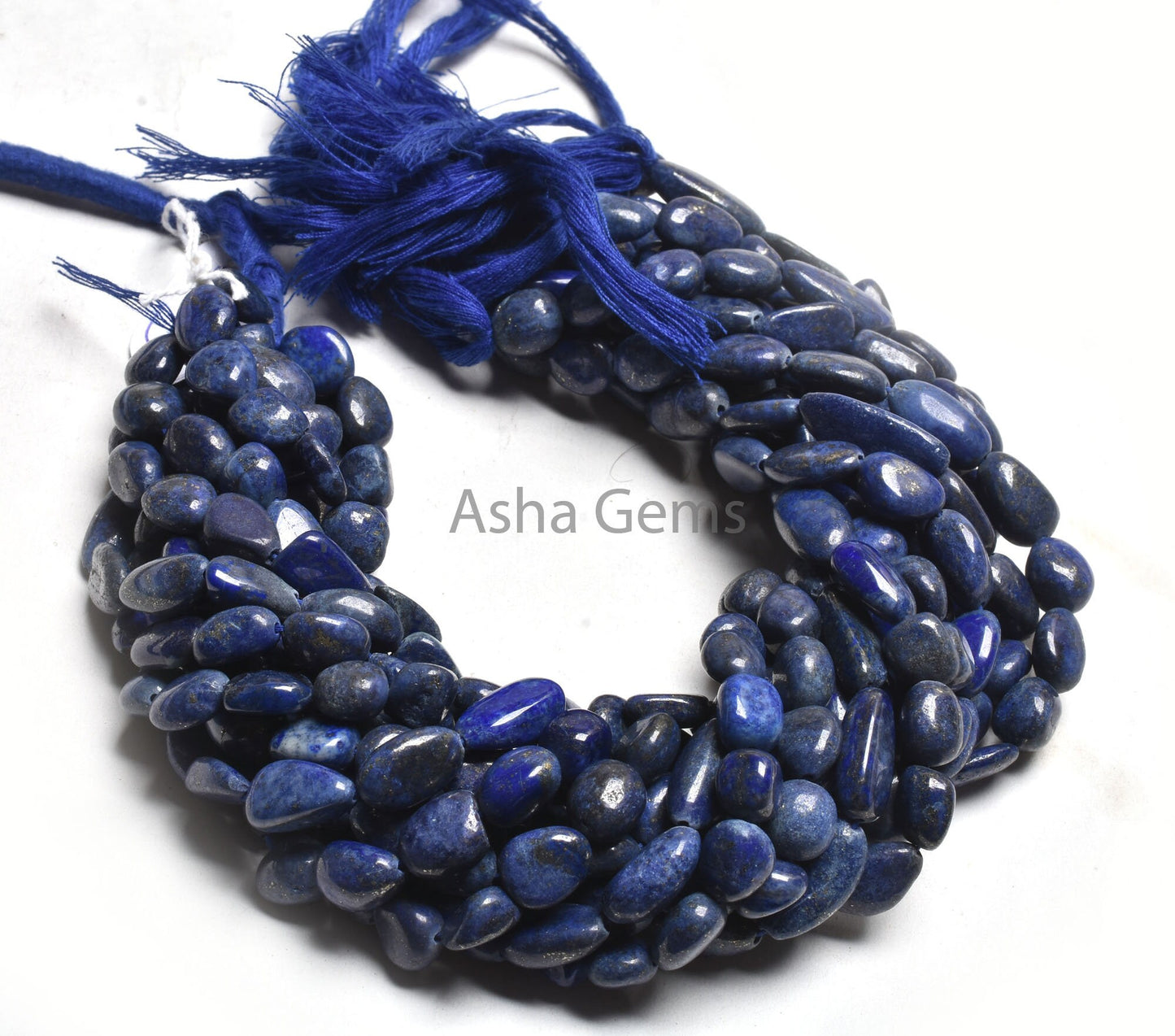 13" Strand Blue Lapis Lazuli Smooth Nugget Gemstone Loose Beads, Natural Lapis handmade Tumble Uneven Straight Drill Bead Jewelry Craft SALE