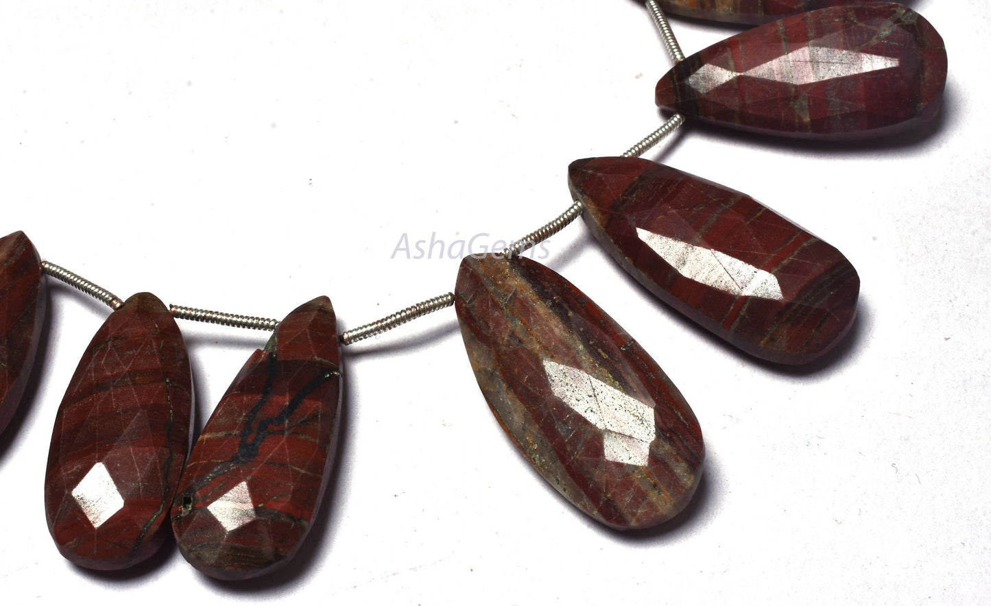 Beautiful Jasper Faceted Teardrop Beads,13 Piece Strand Shaded Red Jasper Pears Briolette Beads, Red Jasper Gemstone Bead Jewelry Craft Sale