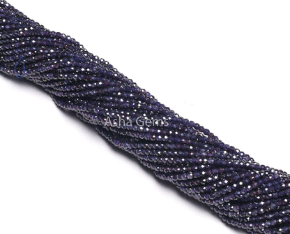 Beautiful Indigo Blue Zircon Micro Cut Faceted Gemstone Beads 2.5 mm AAA Blue Cubic Zircon faceted Rondelle Beads Jewelry Making Craft SALE