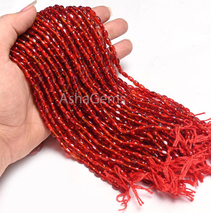 14"Strand Beautiful pomegranate Red Color Hydro Smooth Oval Shape Beads,5.5-7mm Red Quartz Hydro Plain Handmade Oval Bead Jewelry Craft SALE