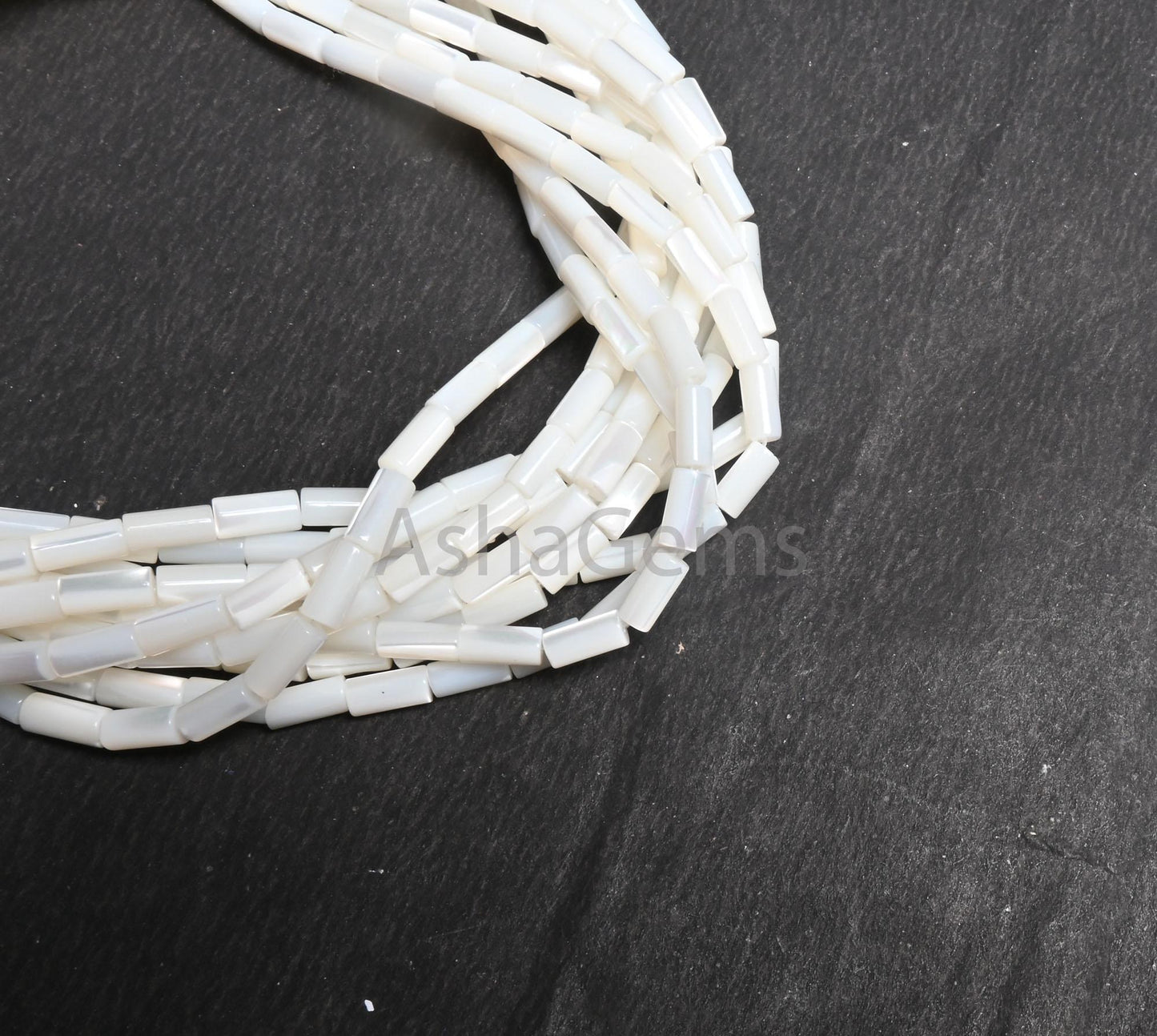 Fine Mother Of Pearl Fancy Tube Shape Smooth Gemstone Beads,3.5-8 mm Natural Iridescent White MOP Shell Pipe Straight Drill MOP Bead Jewelry