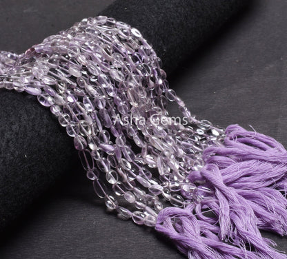 Natural Pink Amethyst Smooth Tiny Nugget Gemstone Bead,13"Strand Fine Pink Amethyst Plain Tumble Straight Drill Beads, Amethyst Bead Jewelry