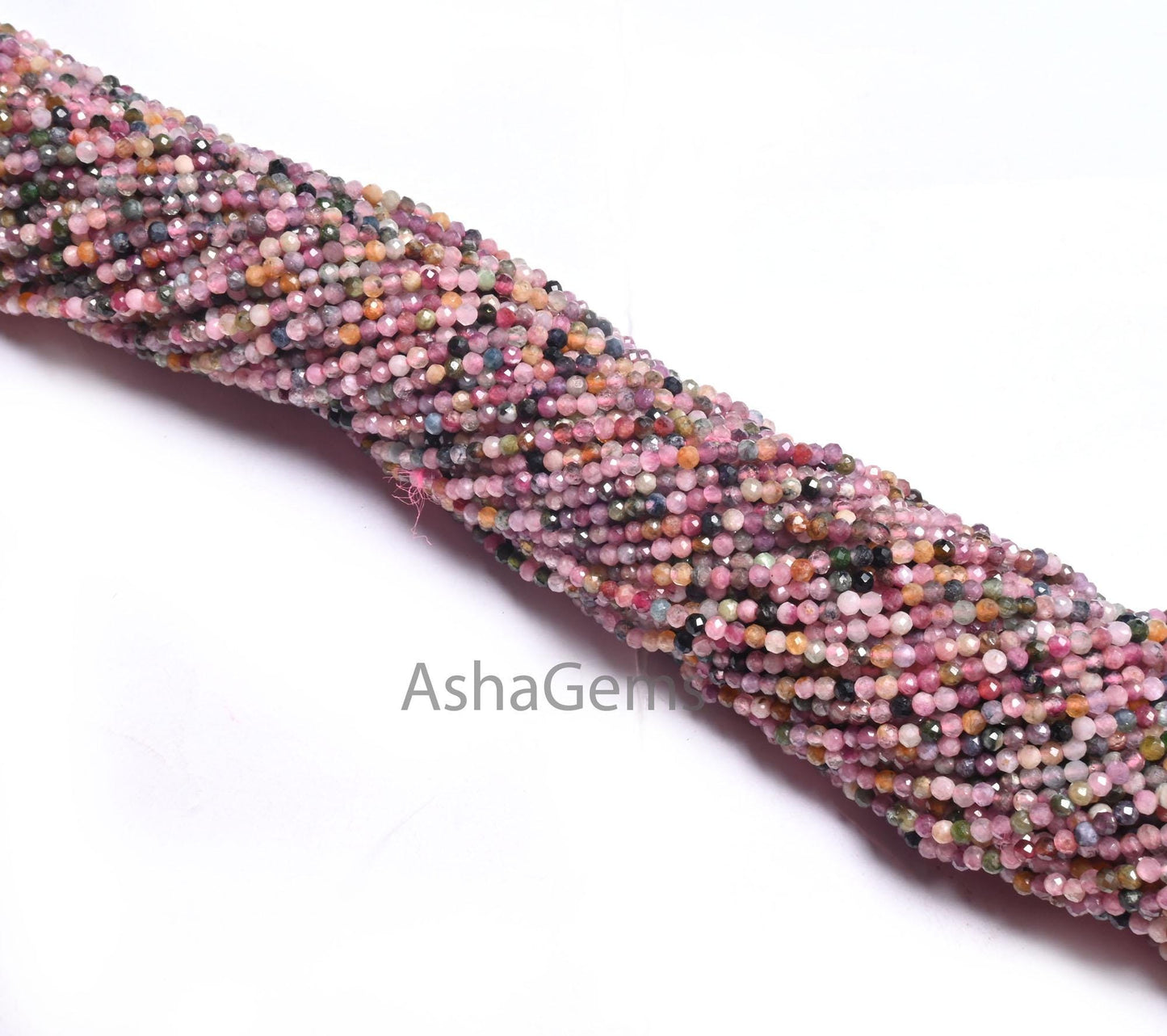 2.25 mm Beautiful Multi Tourmaline Micro Cut Rondelle Faceted Gemstone Tiny Beads,13" Fine Quality Disco Pink Tourmaline Beads Jewelry Craft