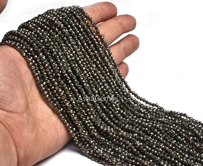Beautiful Natural Pyrite Micro Cut Rondelle Faceted Gemstone Beads 3 mm AAA Quality Copper Pyrite machine Cut Rondelle Beads Crafts Jewelry