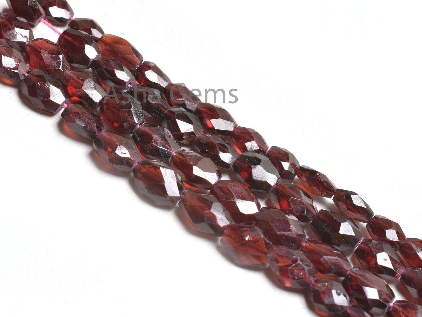 Red Garnet Faceted Oval Shape Gemstone Beads, Fine Quality Natural Garnet Indian Hand Cut Oval Briolette Straight Drill Garnet Beads Crafts