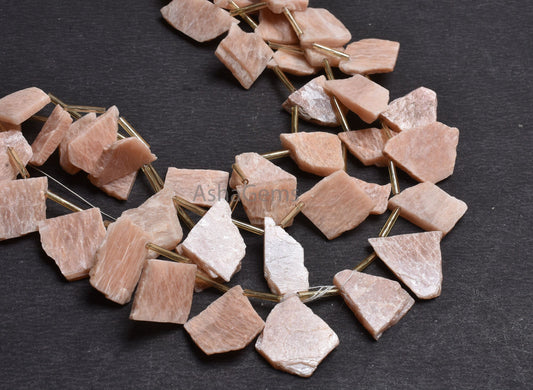 Rare Pink Amazonite Uneven Shape Slice Beads, Natural Pink amazonite Rough Beads Healing Crystal Raw Mineral Nugget Beads For Boho Jewelry