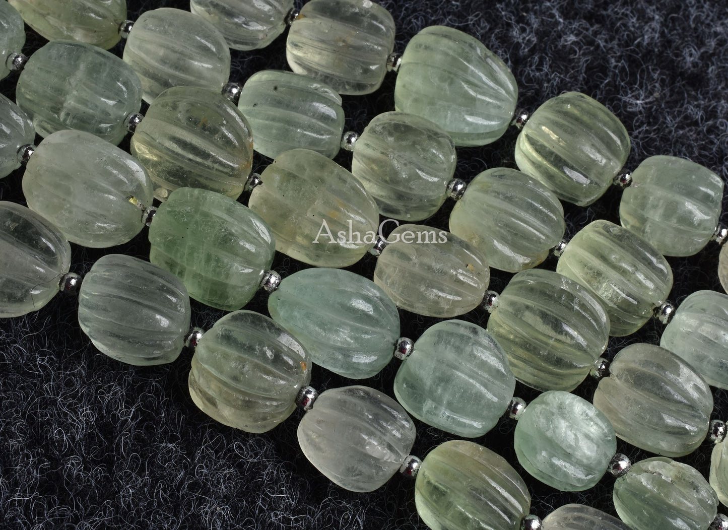 Beautiful Fluorite Carving Nugget Shape Beads,8" Strand Natural Light Green Fluorite Puff Oval Uneven Carved Handmade Bead Crave Puff Nugget