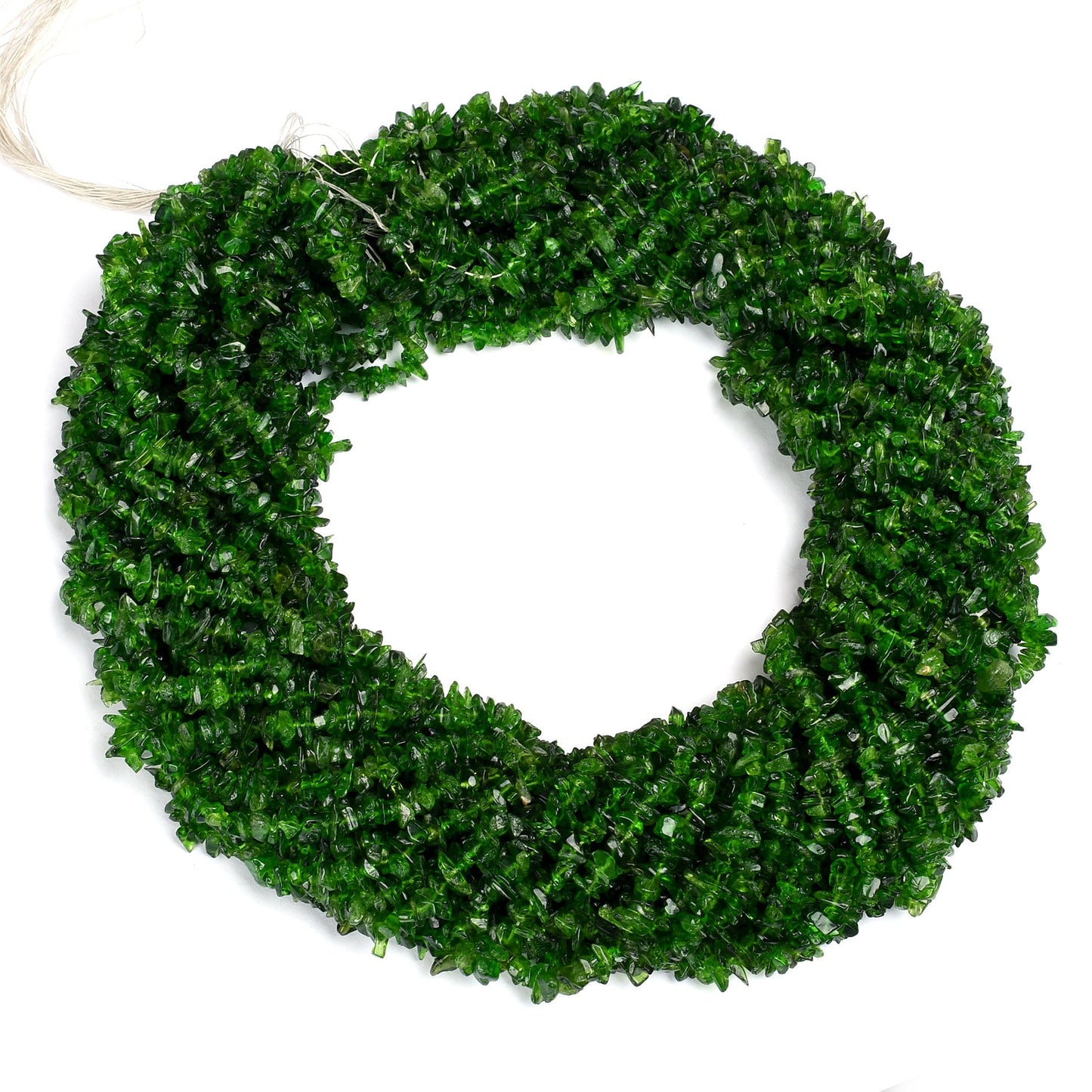AAA Quality Natural Chrome Diopside Uncut Chips Raw Gemstone Beads,34" Strand Green Chrome Rough Smooth Tiny Chip Beads, Chrome Bead Jewelry