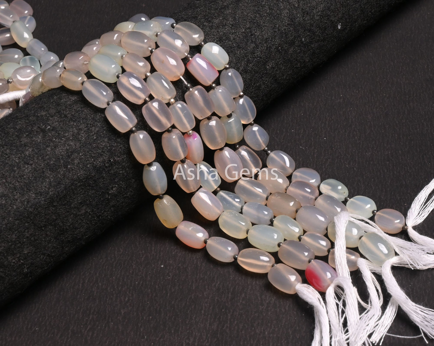 Beautiful Chalcedony Fancy Barrell Shape smooth Beads,8" Multi Light Color Chalcedony Uneven Handmade Straight Drill Bead Jewelry Craft SALE