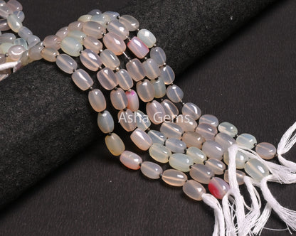 Beautiful Chalcedony Fancy Barrell Shape smooth Beads,8" Multi Light Color Chalcedony Uneven Handmade Straight Drill Bead Jewelry Craft SALE