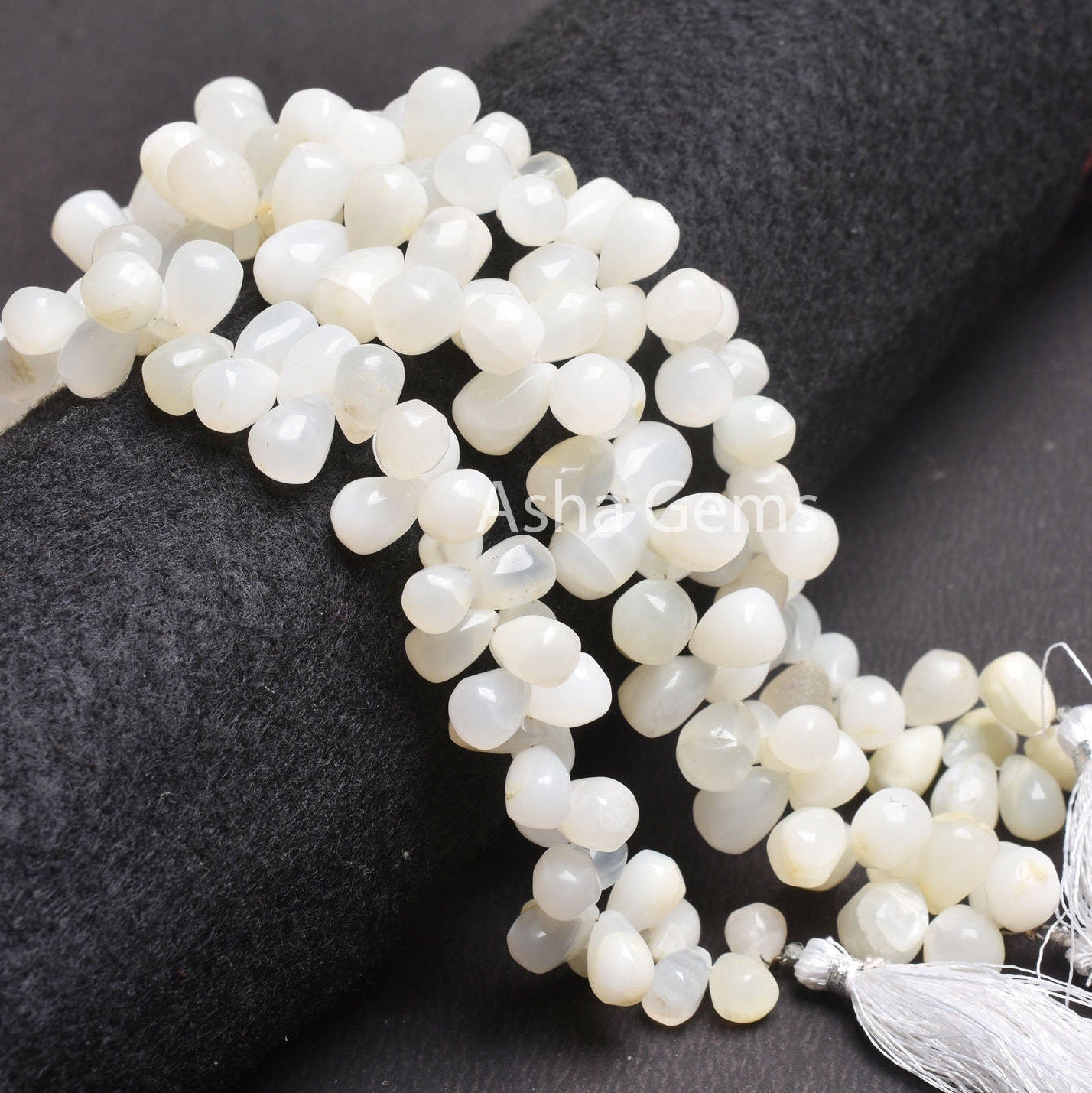 White Moonstone Smooth Uneven Drops Shape Gemstone Beads, Natural Moonstone Side Drill Drops Handmade Bead, Moonstone Teardrops Jewelry SALE