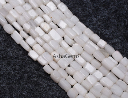 Natural White Quartz Smooth Rectangle Bead,13" Strand Quartz Plain Handmade Uneven Rectangle Beads Gemstone White Quartz Beads Jewelry Craft