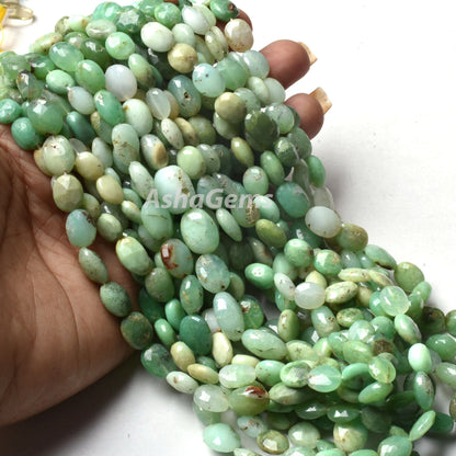 Natural Shaded Green Chrysoprase Oval Shape Gemstone Beads,Beautiful Chrysoprase Faceted Oval Beads,Briolette Chrysoprase Jewelry Making