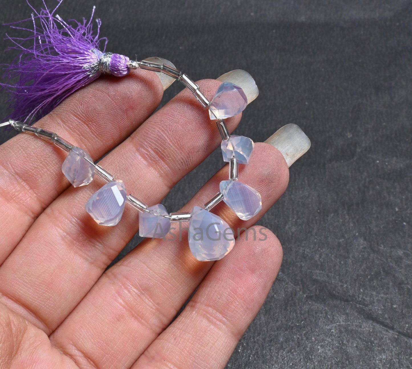 Beautiful Lavender Quartz Fancy Twisted Drop Shape Beads, Rare Purple Lavender Quartz faceted Briolette Gemstone Lavender Bead Jewelry Craft (AG 18636)