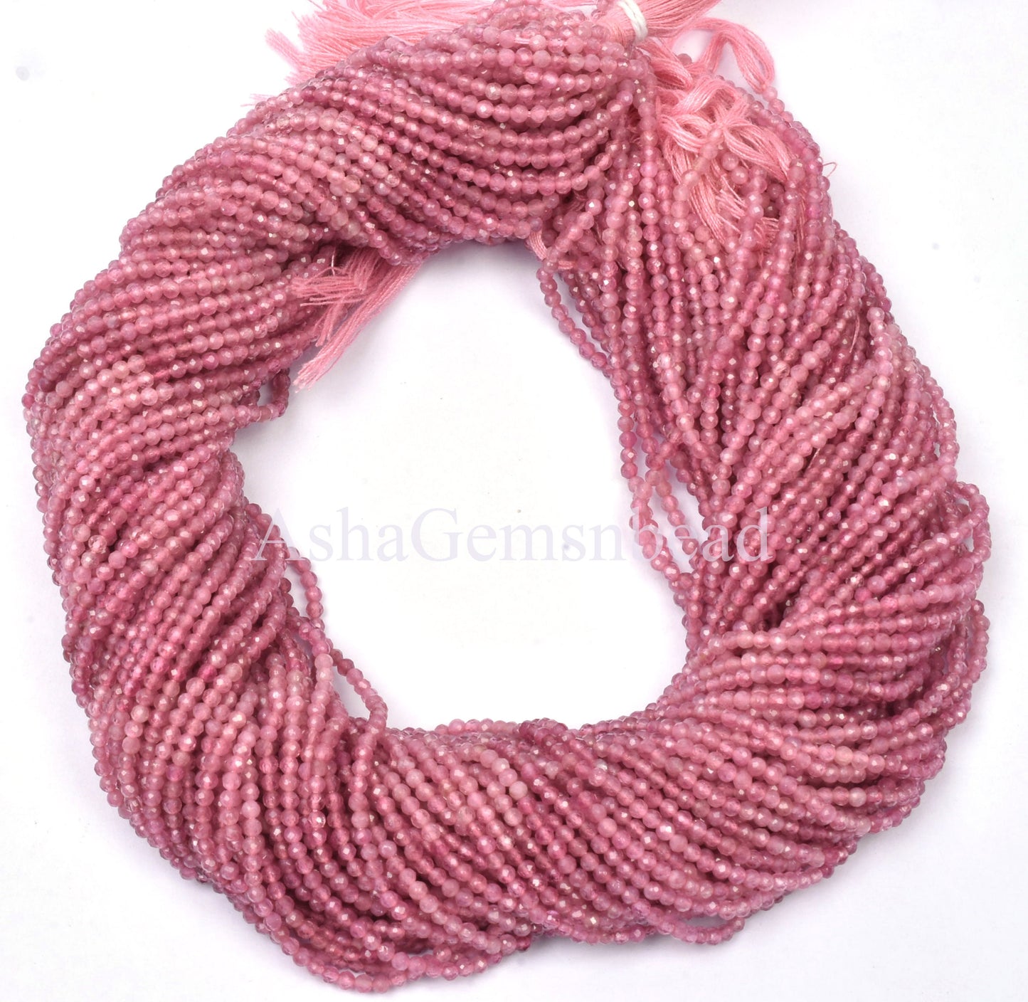 AAA Natural Pink Tourmaline Faceted Machine Cut Beads,2mm Shaded Pink Tourmaline Micro Cut Rondelle Gemstone Beads, Tourmaline Bead Jewelry(AG 15040 c)
