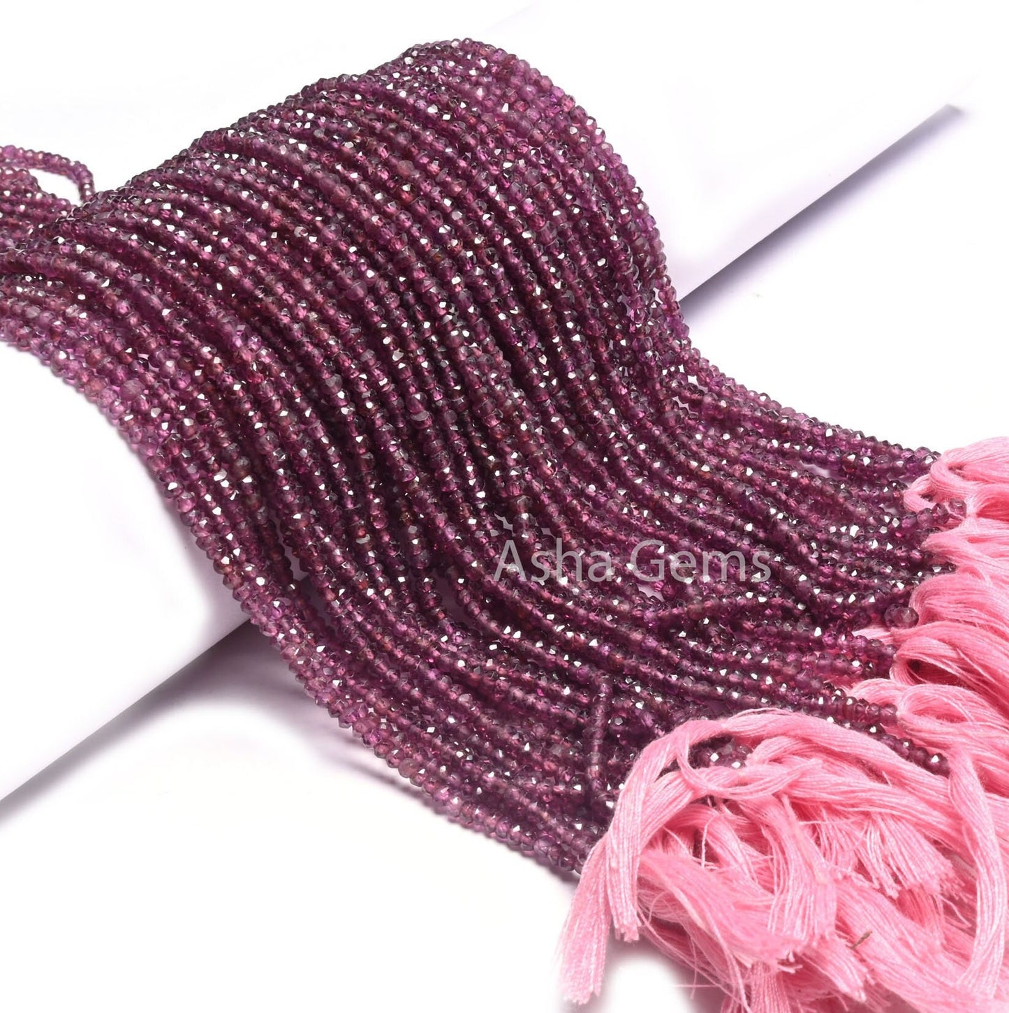 Beautiful Rhodolite Garnet Faceted Gemstone Beads, natural Garnet Indian machine Cut Rondelle Beads,13"Strand Pink Garnet Bead Jewelry Craft