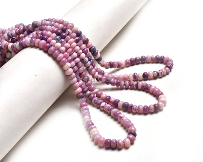 7 mm Beautiful Lavender Pink Opal Smooth Rondelle Shape Beads,16"Strand Shaded Purple Pink Opal Plain Handmade Gemstone Beads Opal Bead SALE