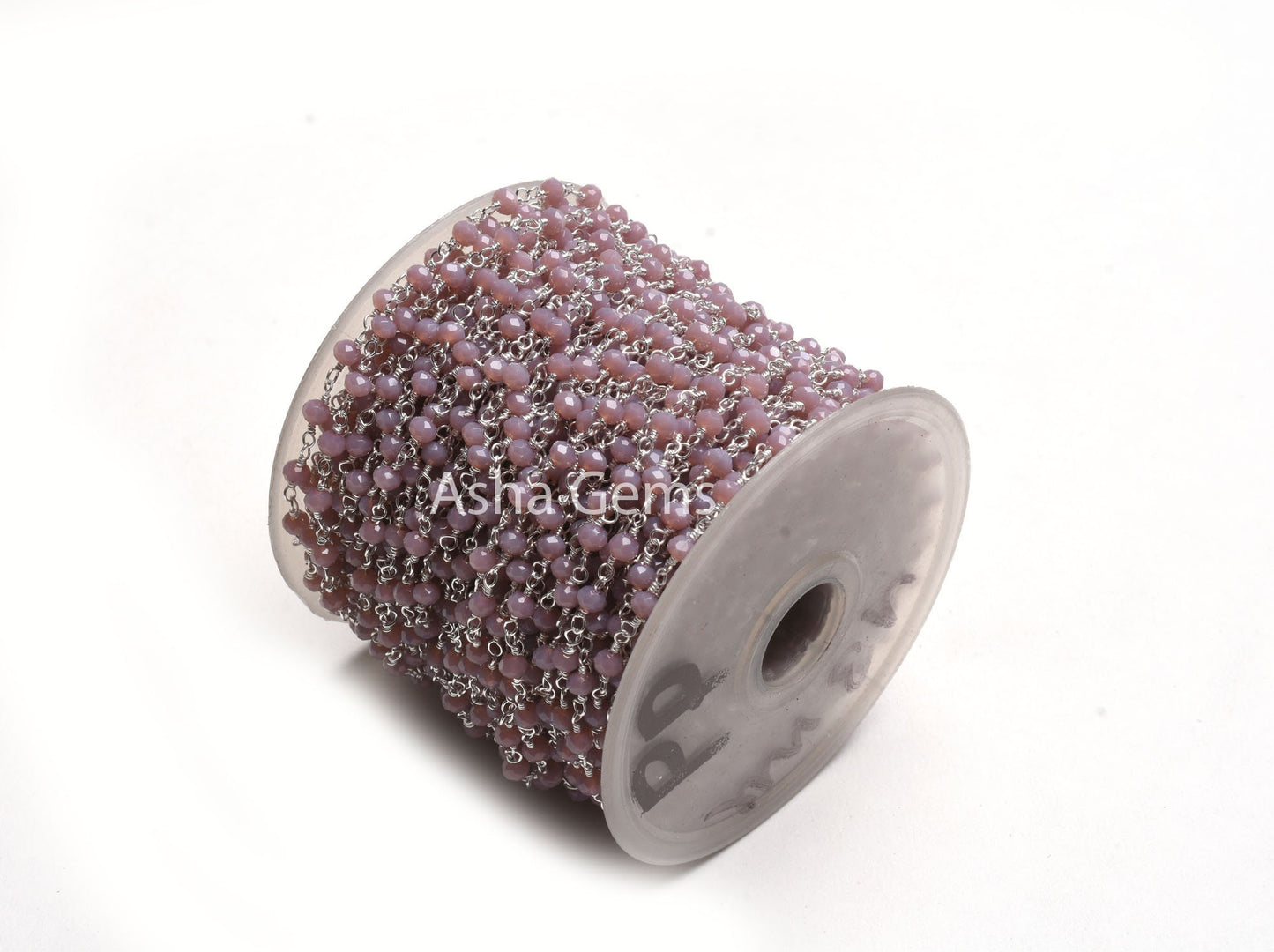1,3,5,10,50Ft Lavender Hydro Faceted Rondelle Beaded Rosary Chain,Silver Plated Wire,Jewelry Making Finding,Bulk Chain,3-3.5mm,Chain By Foot