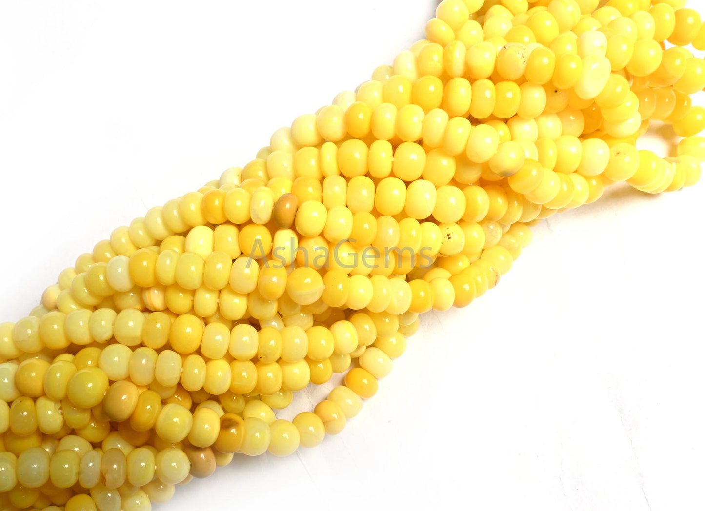 Fine Yellow Opal Smooth Rondelle Shape Beads, Yellow Opal Plain Handmade Gemstone Loose Bead, Opal Beads Necklace making Jewelry Crafts SALE