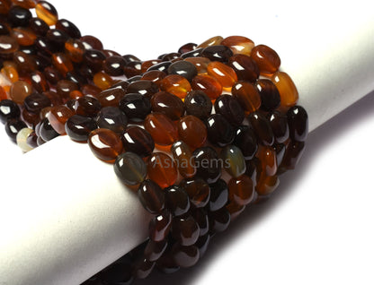 Multi Brown Shaded Chalcedony Smooth Oval Gemstone Beads,13" Strand Chalcedony Plain Oval Handmade Beads Chalcedony Beads Jewelry Craft SALE