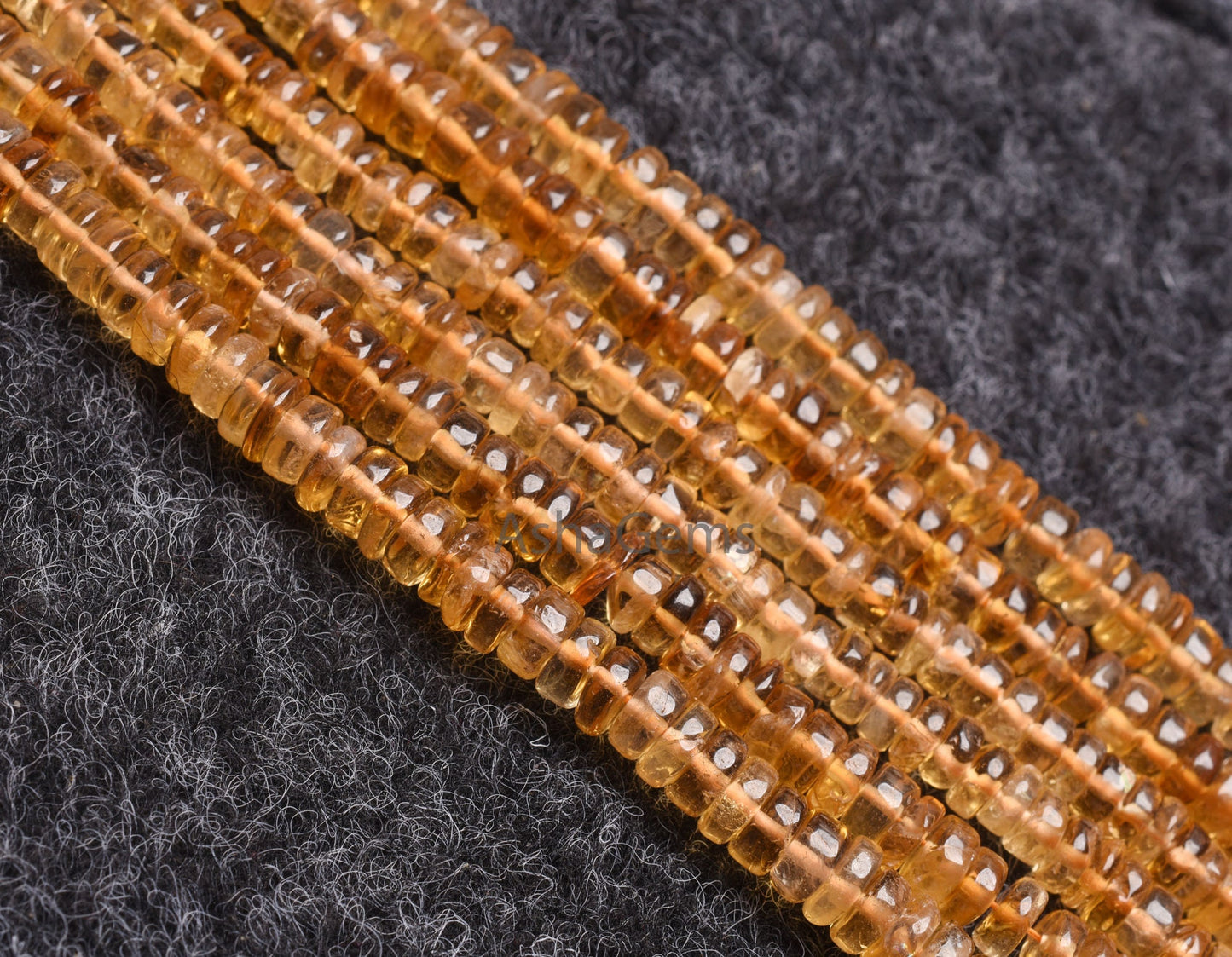 16" Strand Dark Yellow Citrine Heishi Tyre Gemstone Beads, Natural Citrine Quartz Beads, Fine Citrine Plain Handmade flat Tyre Beads Jewelry