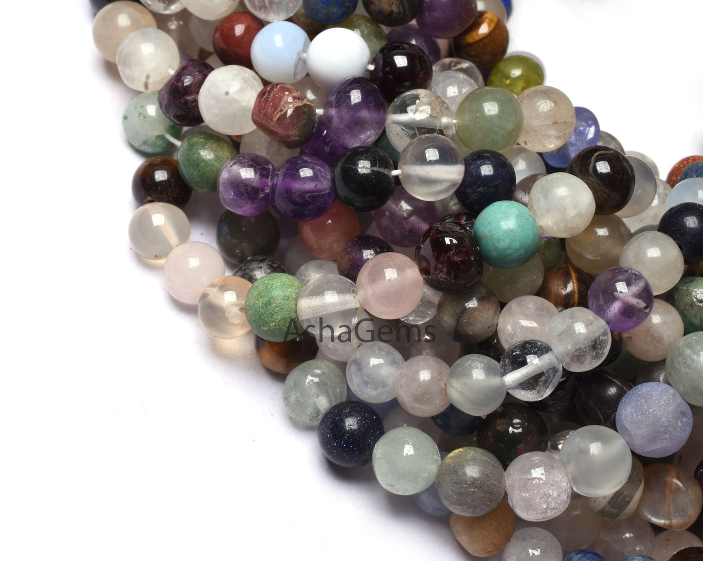 Mix Gemstone Multi Color Smooth Round Shape Beads,12" Strand Multi Disco Plain Round ball Beads Gemstone Beads For Jewelry Making Craft SALE