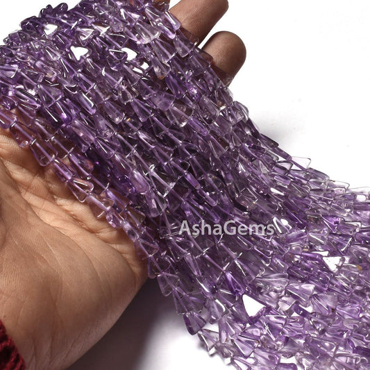 Beautiful Pink amethyst Smooth Triangle Shape Beads,13 Inch Strand Pink amethyst Beads, Amethyst Plain Handmade Fancy Gemstone Beads Jewelry