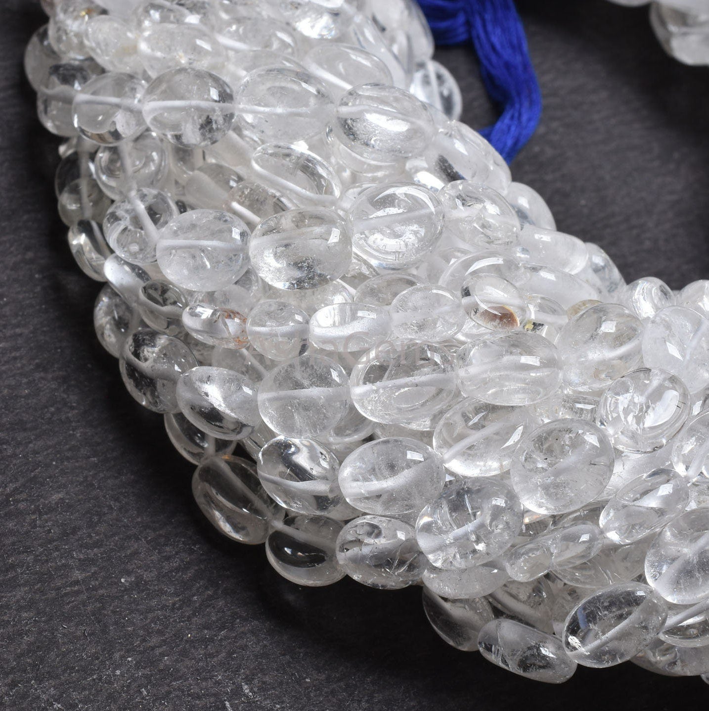 Beautiful White Crystal Quartz Smooth Oval Shape Gemstone Loose Beads,12.5" Strand Natural Crystal Plain Handmade Oval Beads Jewelry Crafts