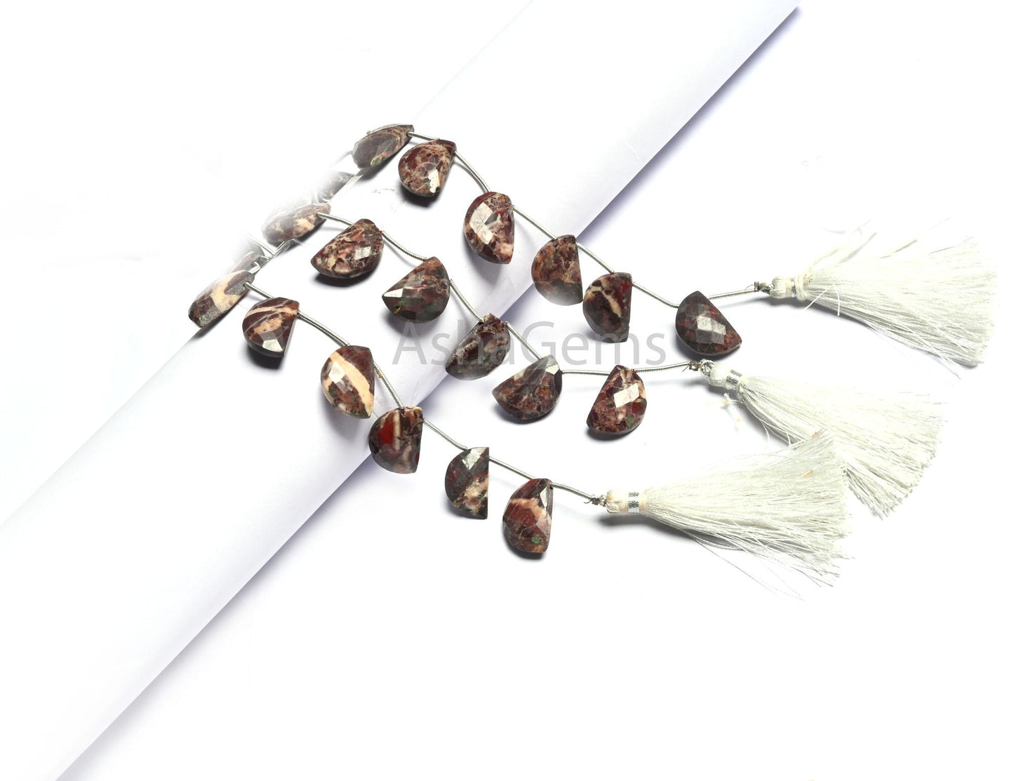 Beautiful Coconut Jasper Faceted Briolette Beads,12-18 mm Jasper Fancy D Shape Beads, Jasper Side Drill Beads For Jewelry Making Craft SALE