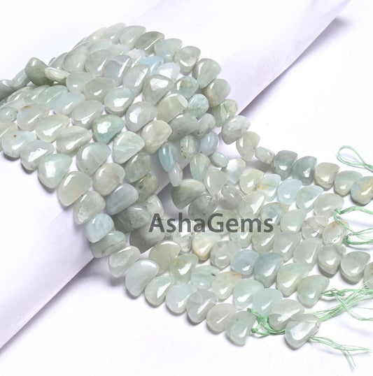 Natural Aventurine Fancy D Shape Smooth Gemstone Beads,9" Light Green Aventurine Half Moon Handmade Bead, Angoori Margaj Beads Jewelry Craft