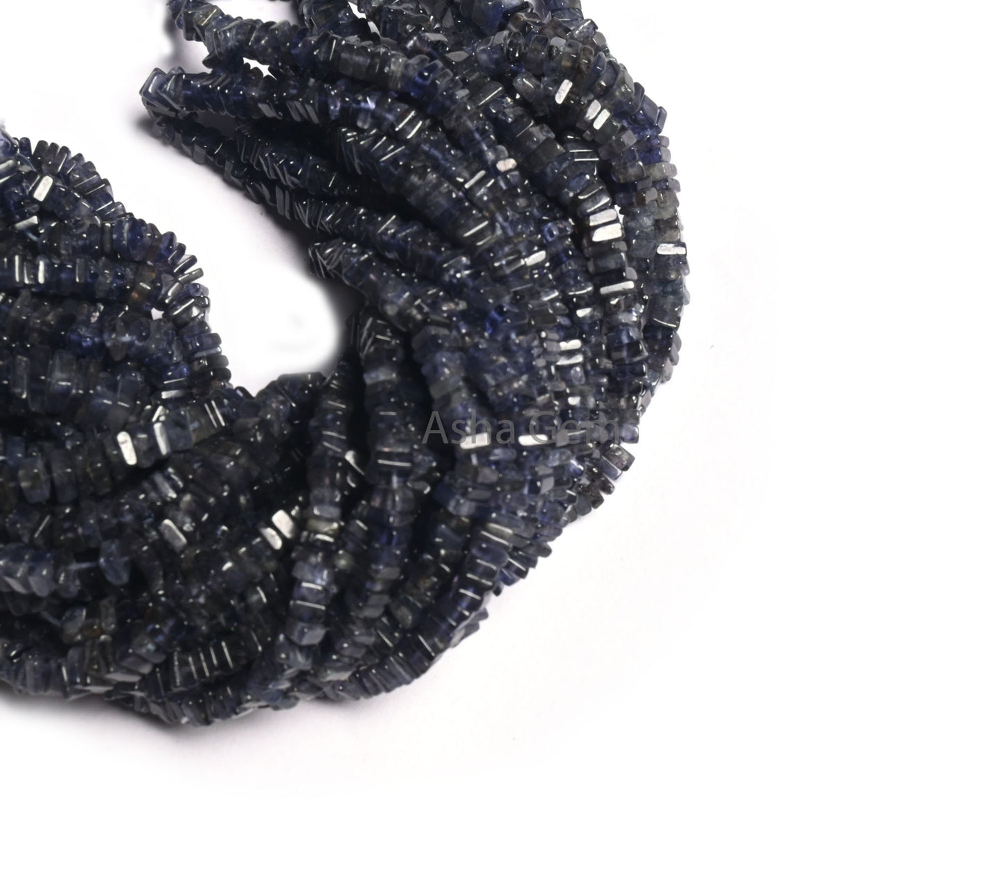 Natural Blue Iolite Smooth Flat Square Shape Gemstone Loose Beads,8/16"Strand Iolite Heishi Square Handmade Beads Jewelry Making Crafts SALE