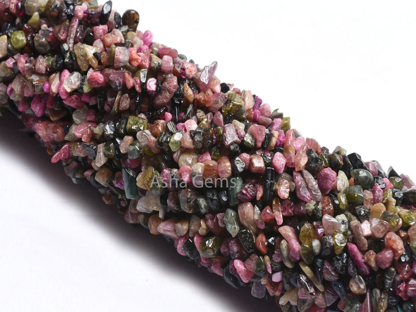 Natural Multi Disco Tourmaline Gemstone Uncut Chips Beads, 17,34" Strand Tourmaline Smooth Raw Rough Beads Jewelry Making Craft Tourmaline