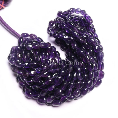 Natural African Amethyst Smooth Nugget Gemstone Loose Beads,16" Strand purple Amethyst Handmade Tumble Beads, Fine Amethyst Necklace Jewelry (AG 22297)