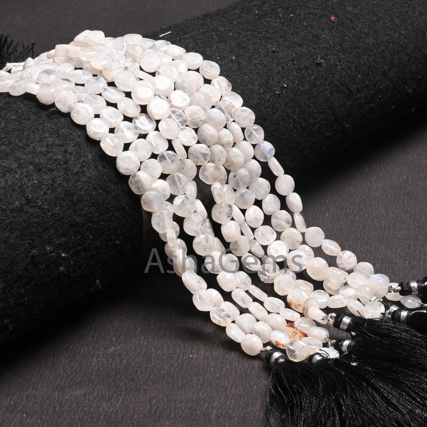 Beautiful White Rainbow Moonstone Smooth Coin Gemstone Beads,8" Natural Flash rainbow Moonstone Uneven Flat Coin Handmade Bead Jewelry Craft
