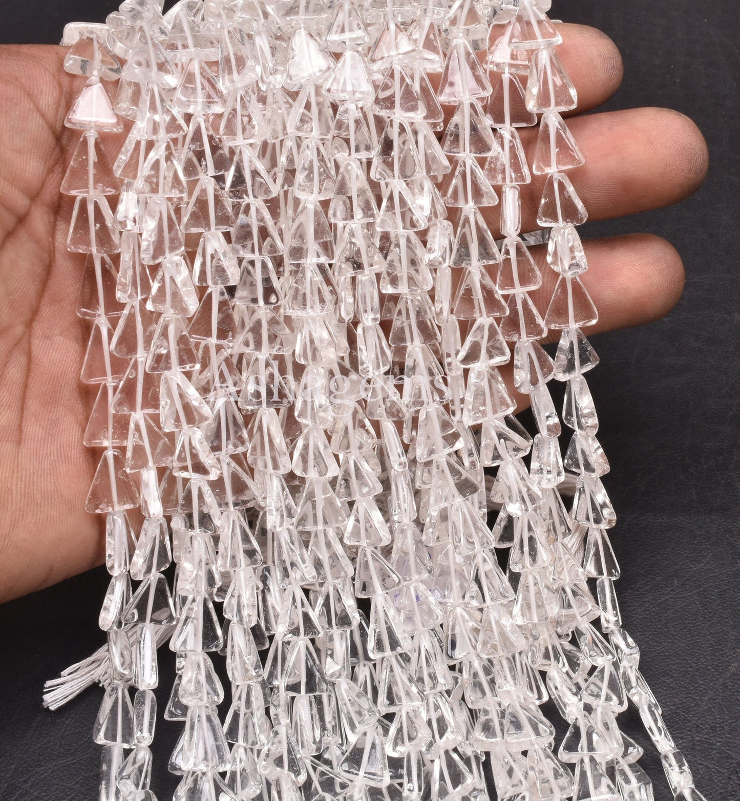 AAA Natural Crystal quartz Triangle Shape Beads,13" Strand White Crystal Smooth Fancy Trillion Gemstone Handmade Beads Crystal Jewelry SALE