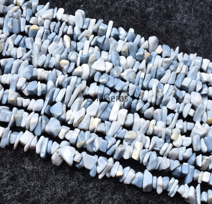34" Blue Opal Uncut Chip beads Strand, Blue Oregon Opal polish Raw Rough Gemstone Bead, Loose Bead String For Jewelry Making Crafts (AG 10335)