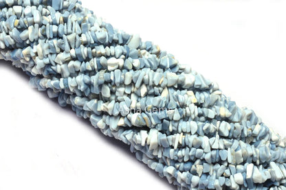 34" Blue Opal Uncut Chip beads Strand, Blue Oregon Opal polish Raw Rough Gemstone Bead, Loose Bead String For Jewelry Making Crafts (AG 10335)