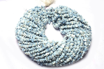 34" Blue Opal Uncut Chip beads Strand, Blue Oregon Opal polish Raw Rough Gemstone Bead, Loose Bead String For Jewelry Making Crafts (AG 10335)