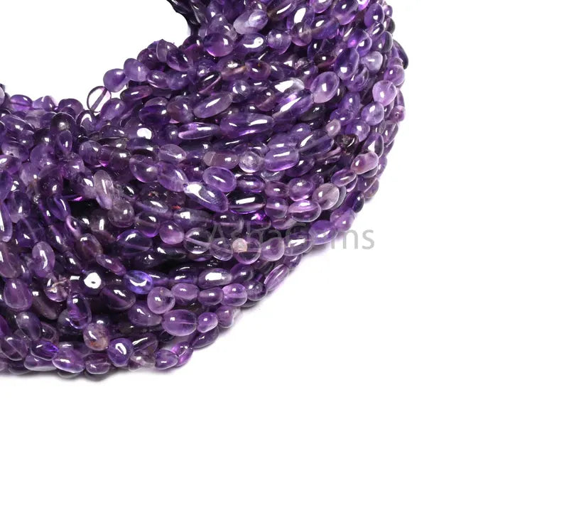 Fine Quality Amethyst Smooth Nugget Handmade Gemstone Beads,13"Purple Amethyst Plain Tiny Uneven Fancy Nugget Bead jewelry Making Craft SALE (AG 22281)